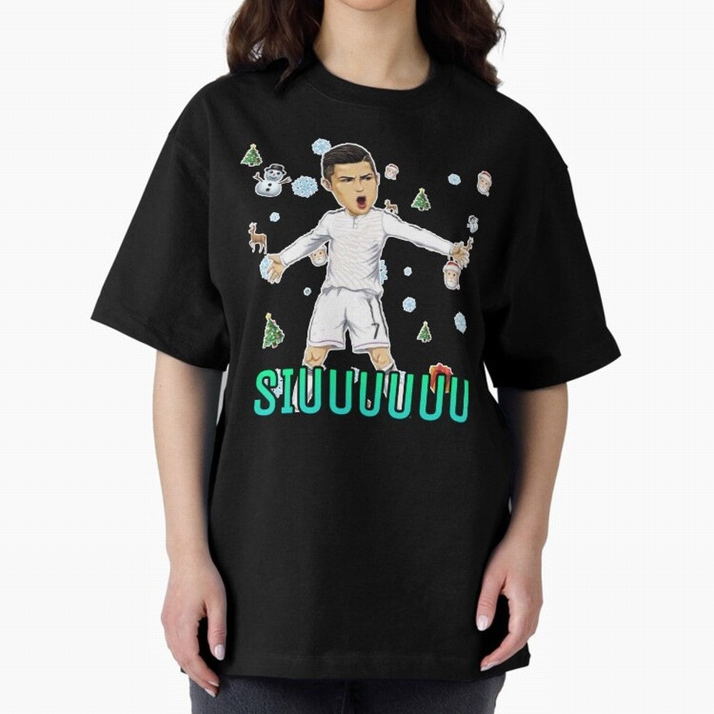 Siuuu christmas CR7 Oversized T-Shirt Get Ready for Match Day Hype around FIFA World Cup 2026 USA Canada Mexico, Cristiano Ronaldo, Haaland and CR7, Portugal, Match Day Excitement, Supporter Culture, Golden Goals and Global Football Passion; Ideal