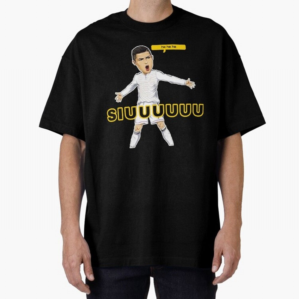 hehehe suiii cristiano ronaldo goal Oversized T-Shirt Celebrate the Road through Global Football Passion for FIFA World Cup 2026 Group Stage, Capturing Neymar, Haaland and Cristiano Ronaldo, England and Germany, Football History, Final Match