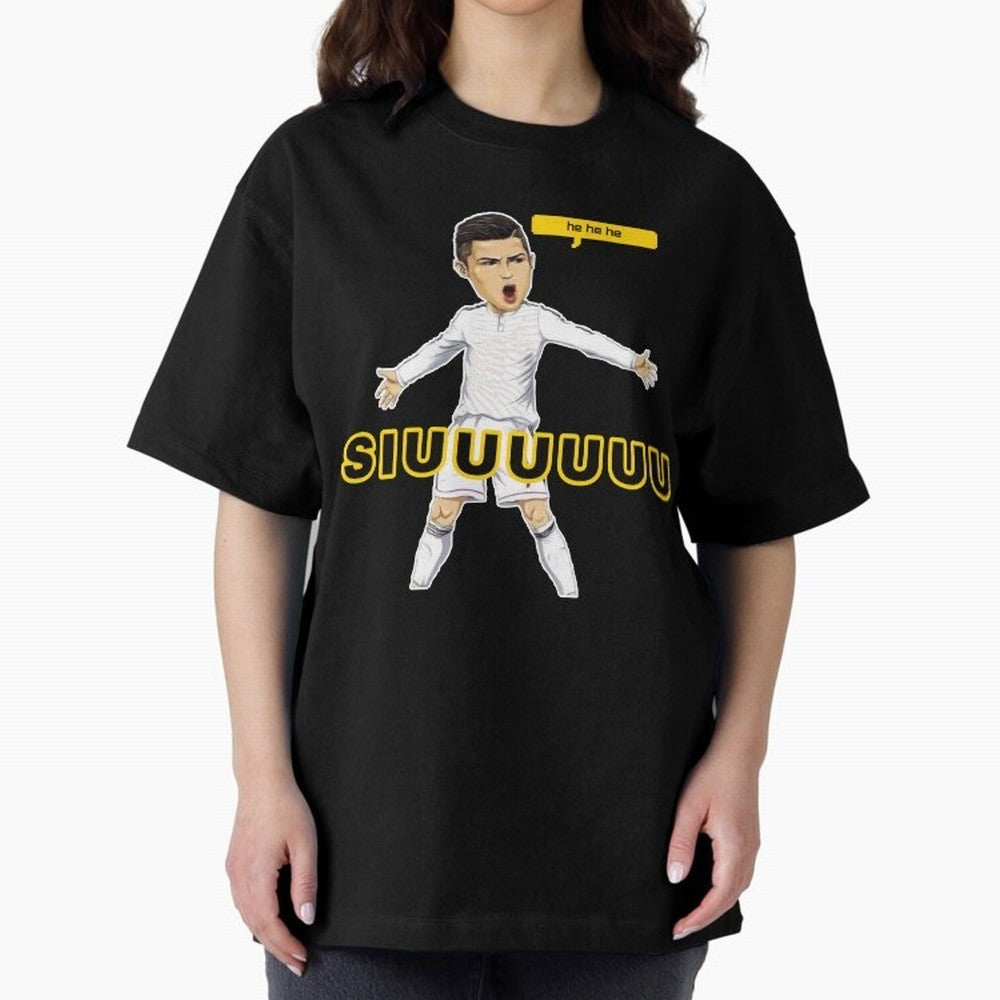 hehehe suiii cristiano ronaldo goal Oversized T-Shirt Celebrate the Road through Global Football Passion for FIFA World Cup 2026 Group Stage, Capturing Neymar, Haaland and Cristiano Ronaldo, England and Germany, Football History, Final Match