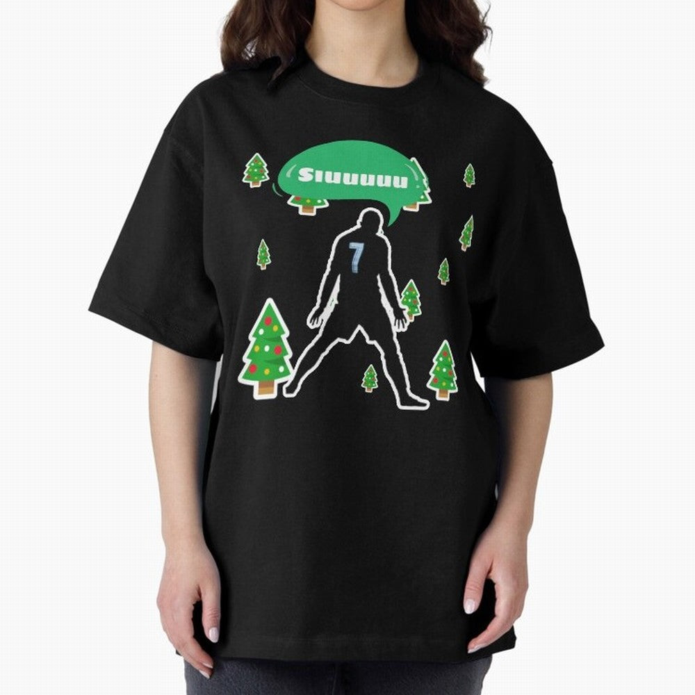 Christmas siuuu Cristiano ronaldo Oversized T-Shirt Show Love for Legendary Goals in the FIFA World Cup 2026 Journey through Mbappe Highlights, France and Portugal Pride, Supporter Pride, Iconic Celebrations, Legendary Names and Global Match Day