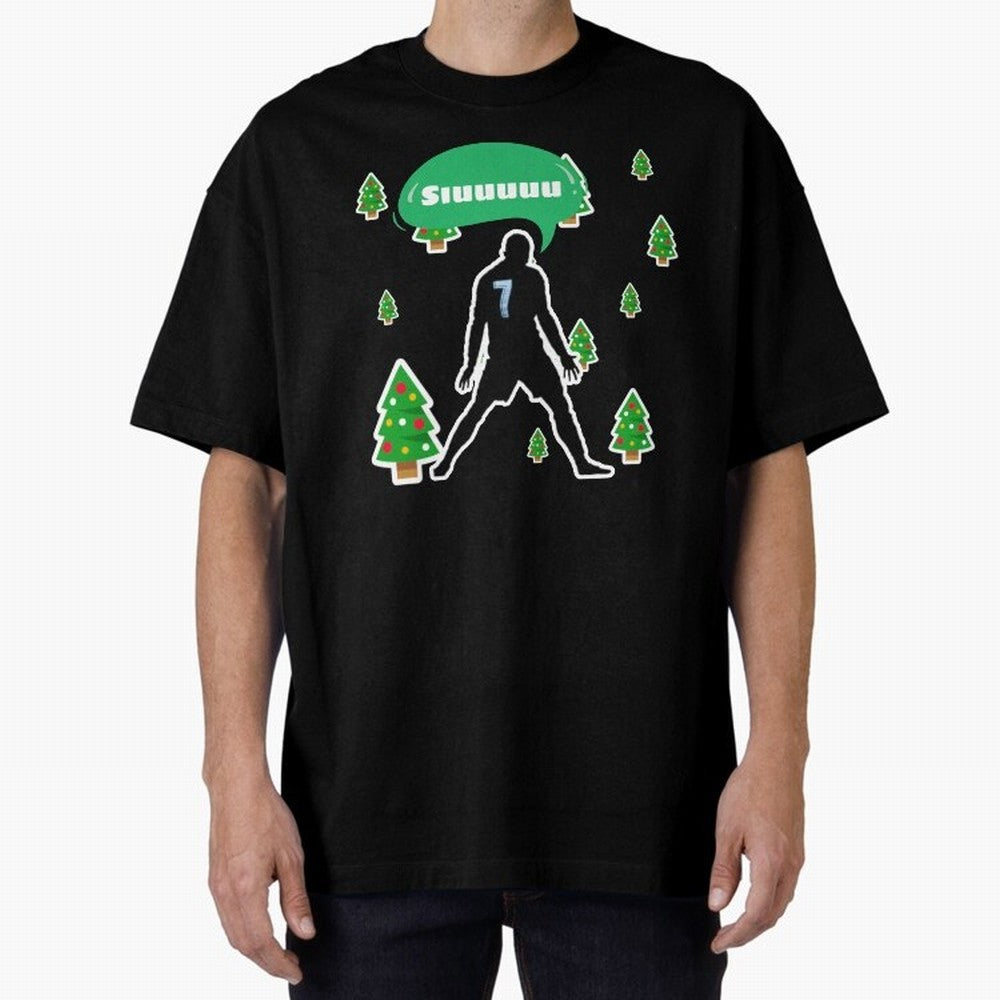 Christmas siuuu Cristiano ronaldo Oversized T-Shirt Show Love for Legendary Goals in the FIFA World Cup 2026 Journey through Mbappe Highlights, France and Portugal Pride, Supporter Pride, Iconic Celebrations, Legendary Names and Global Match Day