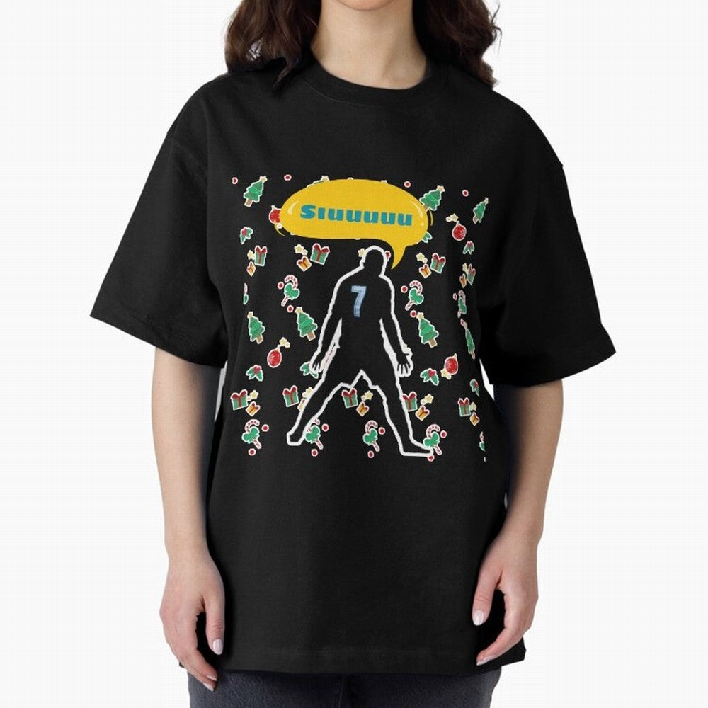 Siuuu christmas CR7 Oversized T-Shirt Show Love for Legendary Goals in Match Day Hype around FIFA World Cup 2026 USA Canada Mexico, Messi, Argentina and Brazil, Classic Soccer Heritage, Championship Pressure, Fan Loyalty and International Pride;