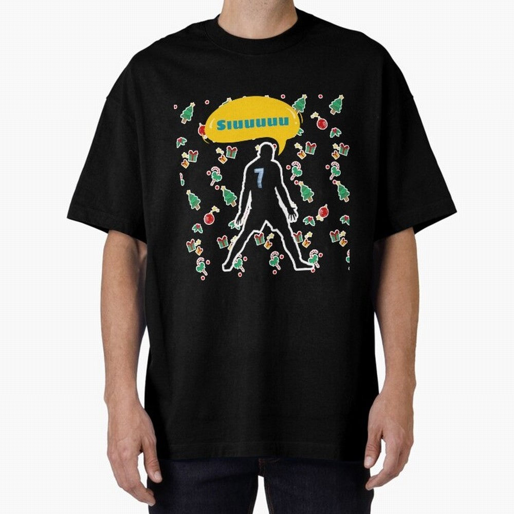 Siuuu christmas CR7 Oversized T-Shirt Show Love for Legendary Goals in Match Day Hype around FIFA World Cup 2026 USA Canada Mexico, Messi, Argentina and Brazil, Classic Soccer Heritage, Championship Pressure, Fan Loyalty and International Pride;
