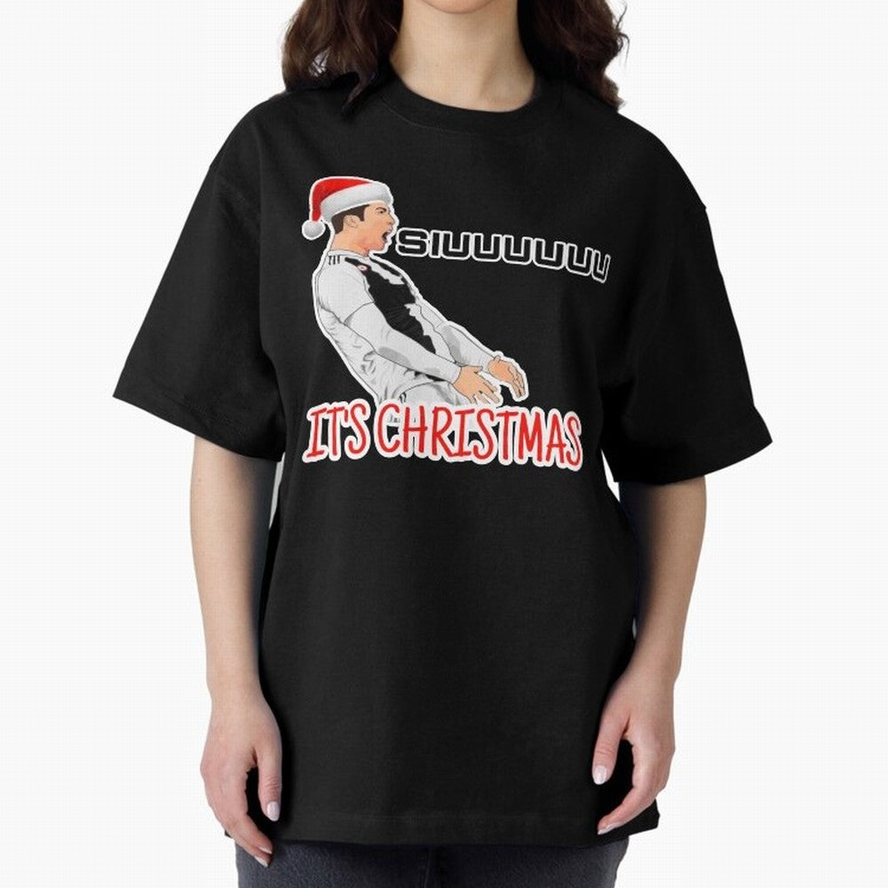 Siuuu it¡¯s Christmas CR7 funny Oversized T-Shirt Celebrate Football Heritage in FIFA World Cup 2026 USA Canada Mexico Made for Messi, Argentina and Brazil Energy, Sports Nostalgia, International Competition, Famous Players and Unforgettable