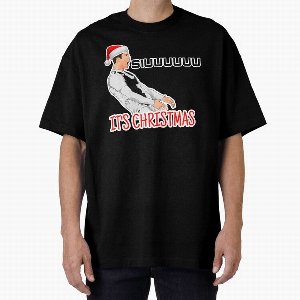Siuuu it¡¯s Christmas CR7 funny Oversized T-Shirt Celebrate Football Heritage in FIFA World Cup 2026 USA Canada Mexico Made for Messi, Argentina and Brazil Energy, Sports Nostalgia, International Competition, Famous Players and Unforgettable