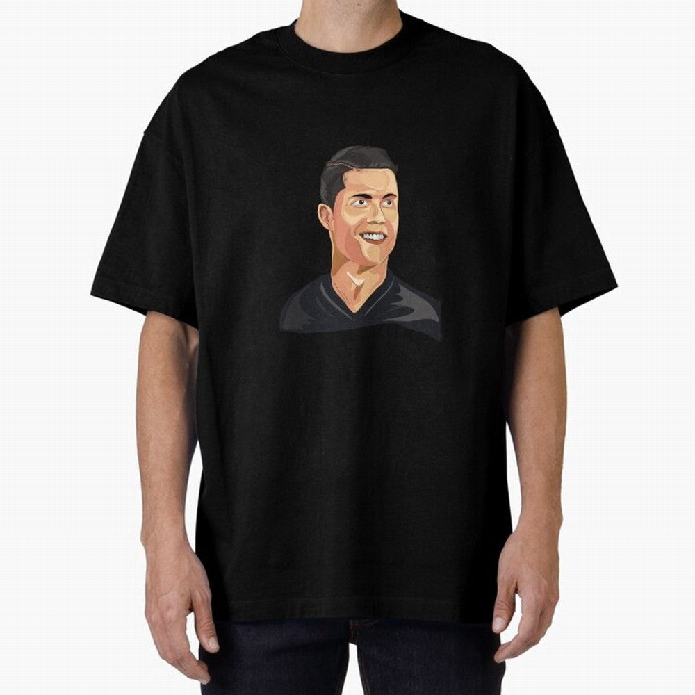 Cristiano Ronaldo Vector Art Graphics Design Oversized T-Shirt Cheer through Every Moment of FIFA World Cup 2026 USA Canada Mexico Spirit, Inspired by France, Neymar, Haaland and Cristiano Ronaldo, Worldwide Fan Energy, Dramatic Goals, Stadium