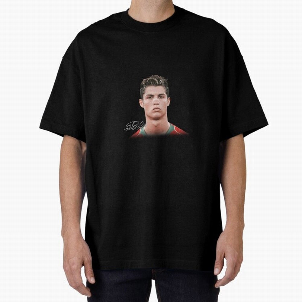 Cristiano Ronaldo Big Face Young Ronaldo Oversized T-Shirt Honor FIFA World Cup 2026 Group Stage Spirit, Celebrating Germany, Neymar, Stadium Chants, National Pride, Trophy Dreams and Unforgettable Football Memories; Great for Watch Parties, Sports