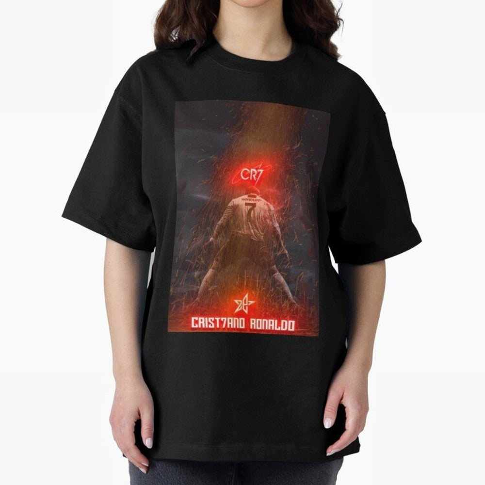 CR7 - CRISTIANO RONALDO Oversized T-Shirt Show Your Tournament Heart for FIFA World Cup 2026 Group Stage with CR7 and Messi, Argentina, France and Brazil Energy, Championship Spirit, Famous Goals, Roaring Crowds and International Football Unity;