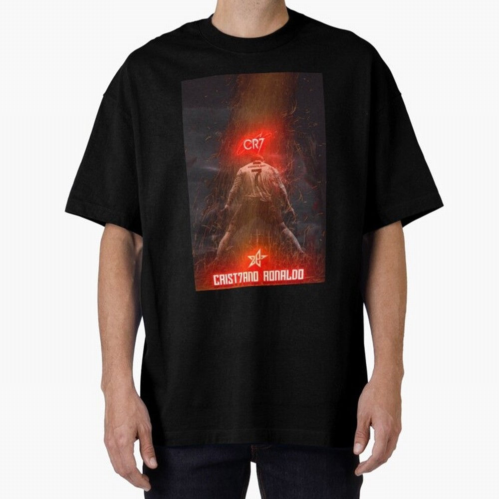 CR7 - CRISTIANO RONALDO Oversized T-Shirt Show Your Tournament Heart for FIFA World Cup 2026 Group Stage with CR7 and Messi, Argentina, France and Brazil Energy, Championship Spirit, Famous Goals, Roaring Crowds and International Football Unity;