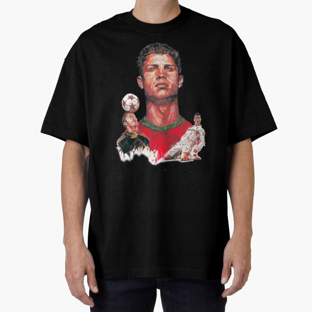 ronaldo Oversized T-Shirt Celebrate Fan Culture around the FIFA World Cup 2026 Journey through Neymar, Haaland and Cristiano Ronaldo Highlights, Portugal, Spain and Germany Pride, Vintage Soccer Flavor, Modern Football Stars, National Flags and