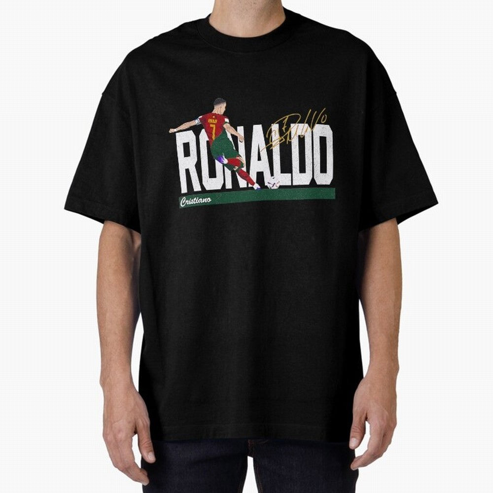 Cristiano Ronaldo Portugal Jersey -Last World Cup 2 Vintage Style Oversized T-Shirt Make Game Day About Global Football Passion for FIFA World Cup 2026, with Messi and Cristiano Ronaldo, Netherlands, Tournament Hype, Historic Matchups, Family