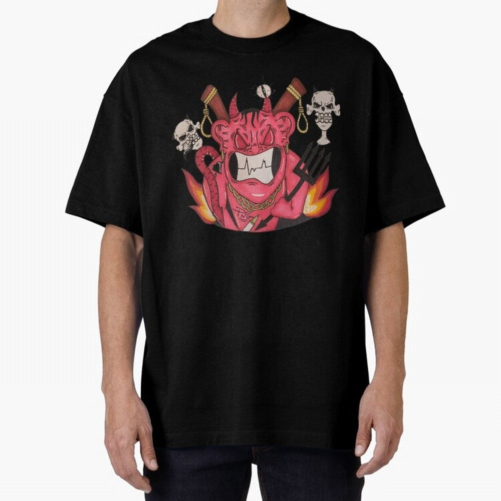 Devil Graffit Oversized T-Shirt Make the Season About Match Day Hype around FIFA World Cup 2026 USA Canada Mexico, Haaland, France, Sports Nostalgia, International Competition, Famous Players and Unforgettable Victories; Ideal for Passionate Fans
