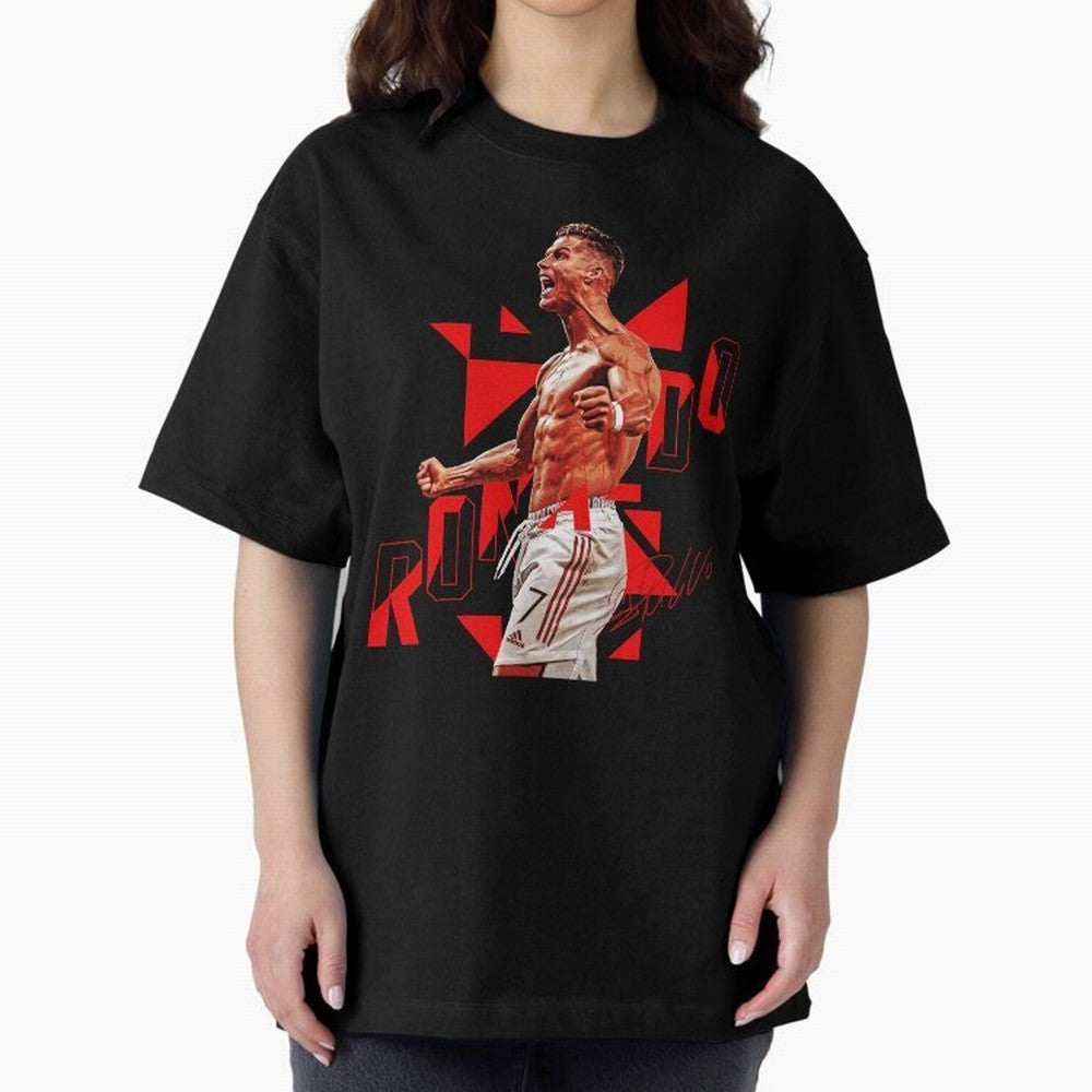 Cristiano Ronaldo Oversized T-Shirt Feel FIFA World Cup 2026 USA Canada Mexico Spirit, Driven by Brazil, Haaland, Retro Football Energy, Iconic Rivalries, Trophy Chase Drama and Stadium Atmosphere; Ideal for Fans Who Follow Messi, Cristiano