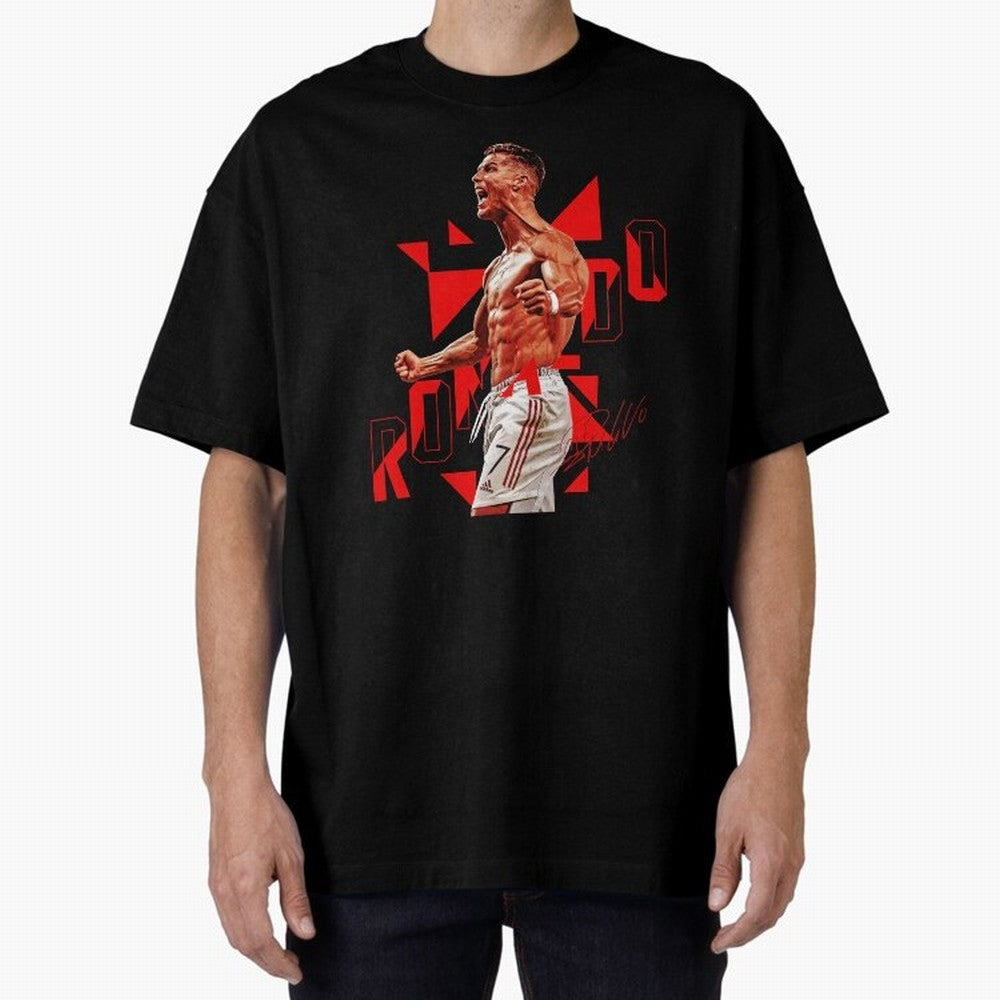 Cristiano Ronaldo Oversized T-Shirt Feel FIFA World Cup 2026 USA Canada Mexico Spirit, Driven by Brazil, Haaland, Retro Football Energy, Iconic Rivalries, Trophy Chase Drama and Stadium Atmosphere; Ideal for Fans Who Follow Messi, Cristiano