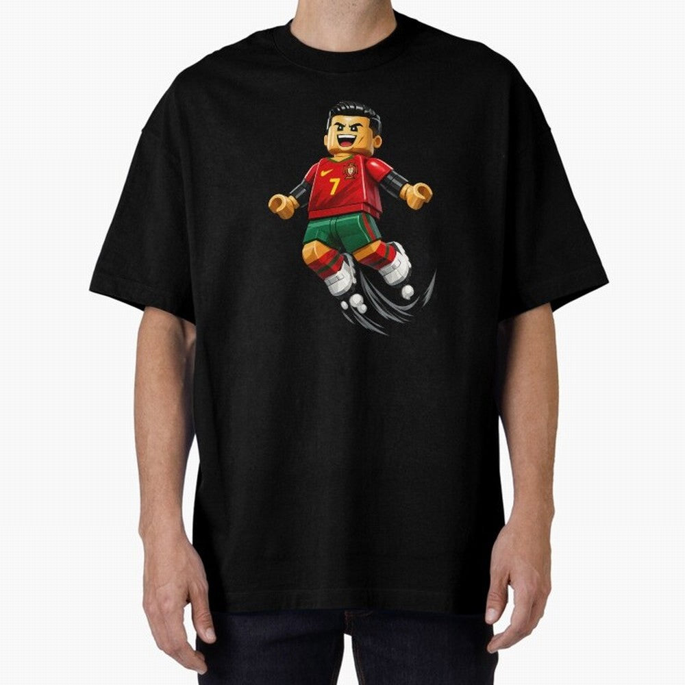Cristiano Ronaldo. Siuuuuuu! Lego Mundial Oversized T-Shirt Wear the Spirit of Match Day Hype around FIFA World Cup 2026 USA Canada Mexico, Messi, Neymar and Mbappe, France and Portugal, Goal Celebration Energy, Supporter Heritage, Football Icons