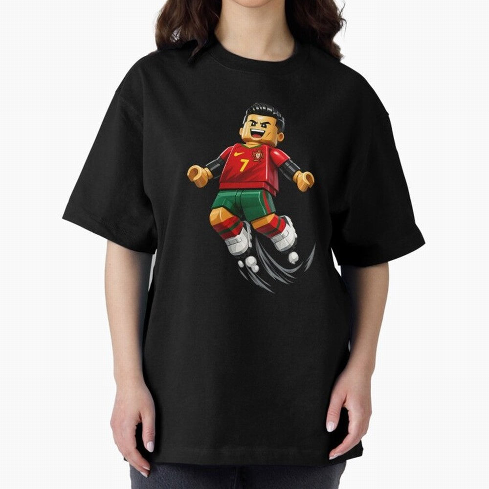 Cristiano Ronaldo. Siuuuuuu! Lego Mundial Oversized T-Shirt Wear the Spirit of Match Day Hype around FIFA World Cup 2026 USA Canada Mexico, Messi, Neymar and Mbappe, France and Portugal, Goal Celebration Energy, Supporter Heritage, Football Icons