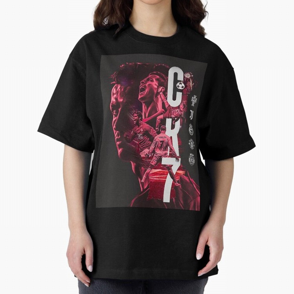 CR7 Oversized T-Shirt Follow Every Goal of the FIFA World Cup 2026 Group Stage Journey through Haaland and Mbappe Highlights, England and Germany Pride, Worldwide Fan Energy, Dramatic Goals, Stadium Lights and Championship Celebrations; Ideal for