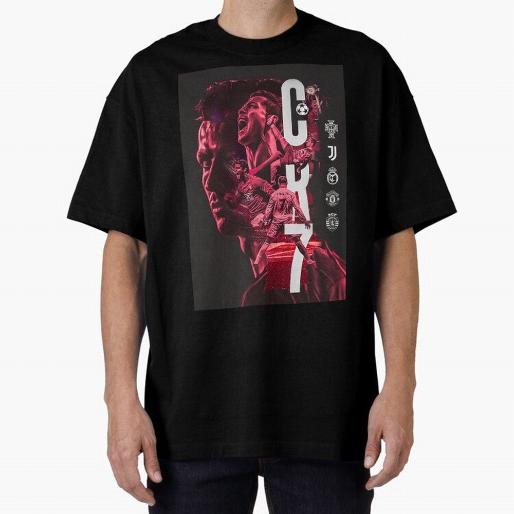 CR7 Oversized T-Shirt Follow Every Goal of the FIFA World Cup 2026 Group Stage Journey through Haaland and Mbappe Highlights, England and Germany Pride, Worldwide Fan Energy, Dramatic Goals, Stadium Lights and Championship Celebrations; Ideal for