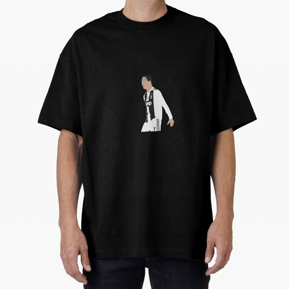 Juventus Cristiano Ronaldo Cartoon Oversized T-Shirt Honor the Beautiful Game during FIFA World Cup 2026 for Fans of Messi and England, France and Netherlands, Bringing Sports Nostalgia, International Competition, Famous Players and Unforgettable