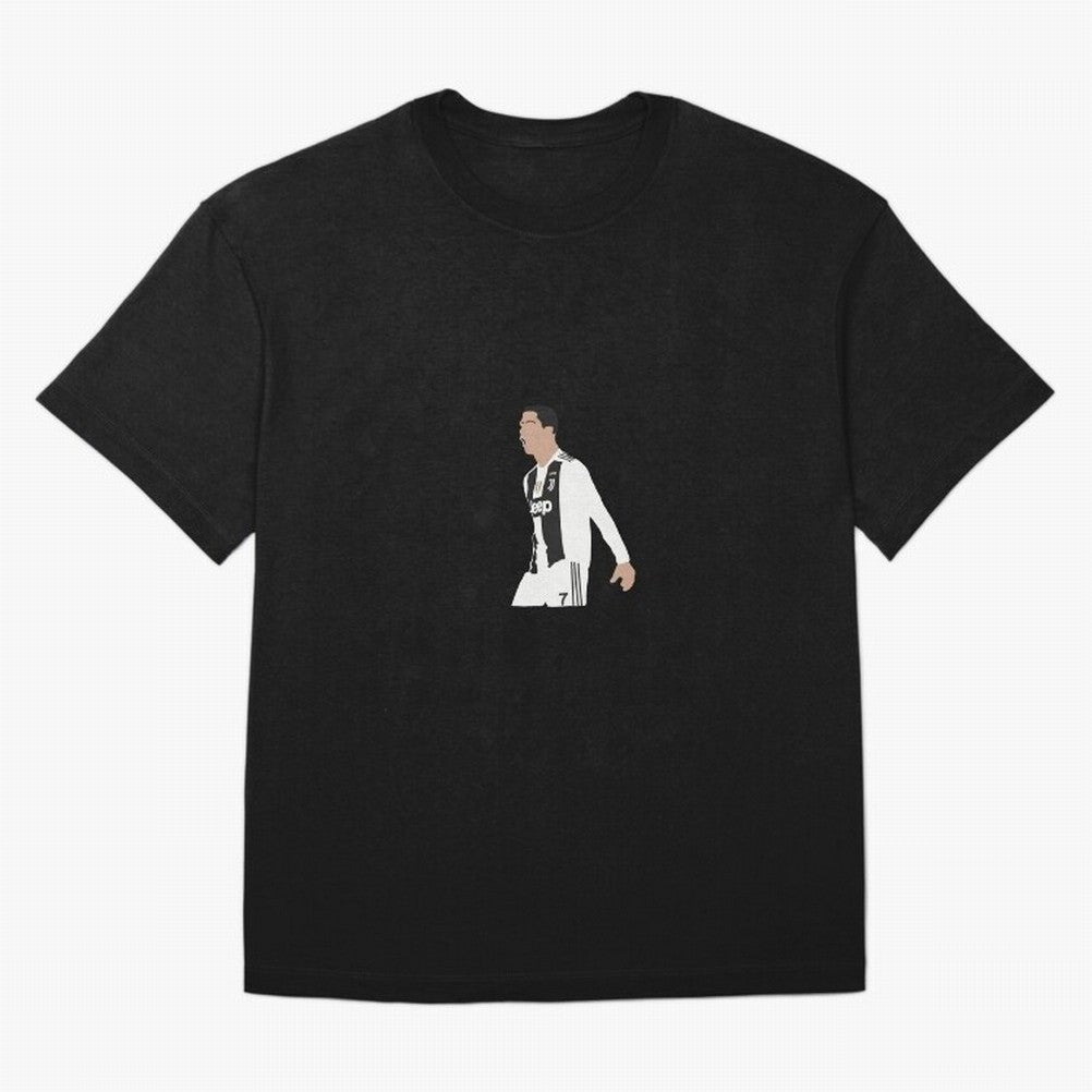 Juventus Cristiano Ronaldo Cartoon Oversized T-Shirt Honor the Beautiful Game during FIFA World Cup 2026 for Fans of Messi and England, France and Netherlands, Bringing Sports Nostalgia, International Competition, Famous Players and Unforgettable
