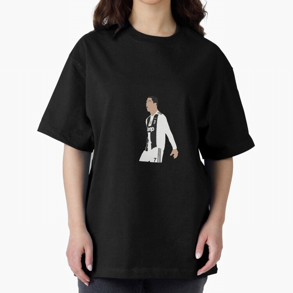 Juventus Cristiano Ronaldo Cartoon Oversized T-Shirt Honor the Beautiful Game during FIFA World Cup 2026 for Fans of Messi and England, France and Netherlands, Bringing Sports Nostalgia, International Competition, Famous Players and Unforgettable