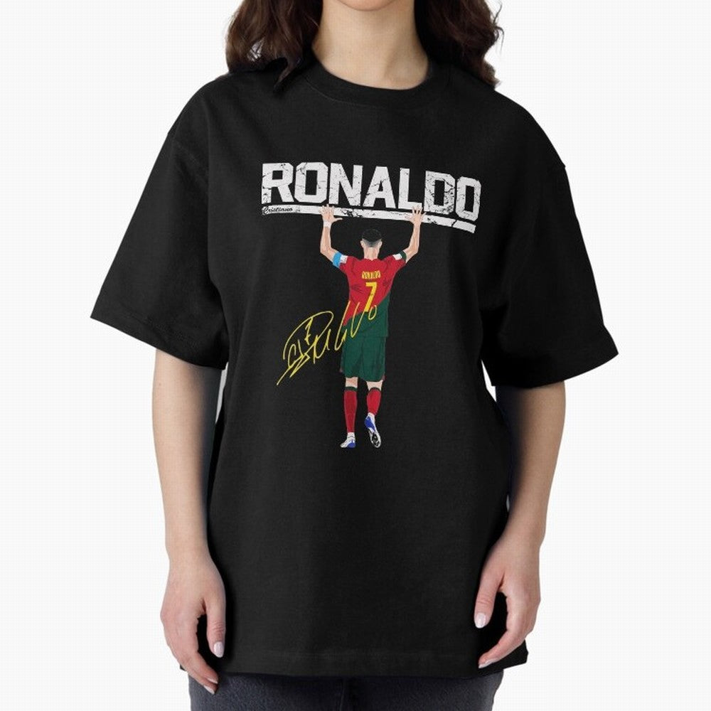 Cristiano Ronaldo Portugal Jersey -The Farewell Oversized T-Shirt Celebrate Supporters United by FIFA World Cup 2026 Group Stage Spirit, Celebrating England, France and Netherlands, Neymar, Haaland and Cristiano Ronaldo, Fan Favorite Moments,