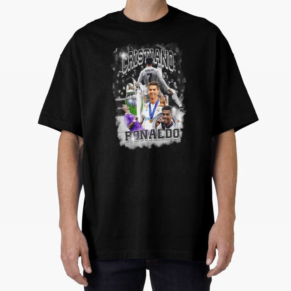 Cristiano Ronaldo Oversized T-Shirt Show Passion for the Stars of Match Day Hype around FIFA World Cup 2026 USA Canada Mexico, Neymar, Haaland and Cristiano Ronaldo, England, France and Netherlands, Goal Celebration Energy, Supporter Heritage,