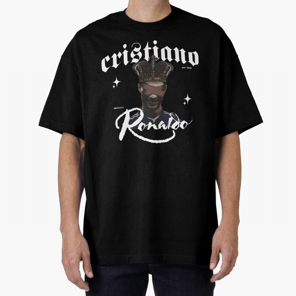 CR7 King edition Oversized T-Shirt Keep Football History Alive during Global Football Passion for FIFA World Cup 2026 Group Stage, Filled with Cristiano Ronaldo, Argentina, France and Brazil, Worldwide Fan Energy, Dramatic Goals, Stadium Lights and