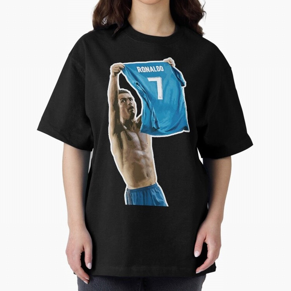 Cristiano Ronaldo Oversized T-Shirt Celebrate the Biggest Stage of FIFA World Cup 2026 for Fans of Cristiano Ronaldo and Germany, Bringing Vintage Soccer Flavor, Modern Football Stars, National Flags and Final Night Emotion; Made for Die Hard