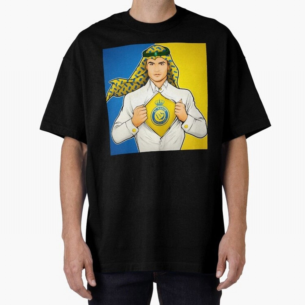 Al Nassr Cr7 Oversized T-Shirt Celebrate the Stars of FIFA World Cup 2026 USA Canada Mexico Spirit, Featuring Argentina, Messi, CR7 and Mbappe, Retro Football Energy, Iconic Rivalries, Trophy Chase Drama and Stadium Atmosphere; Ideal for Passionate