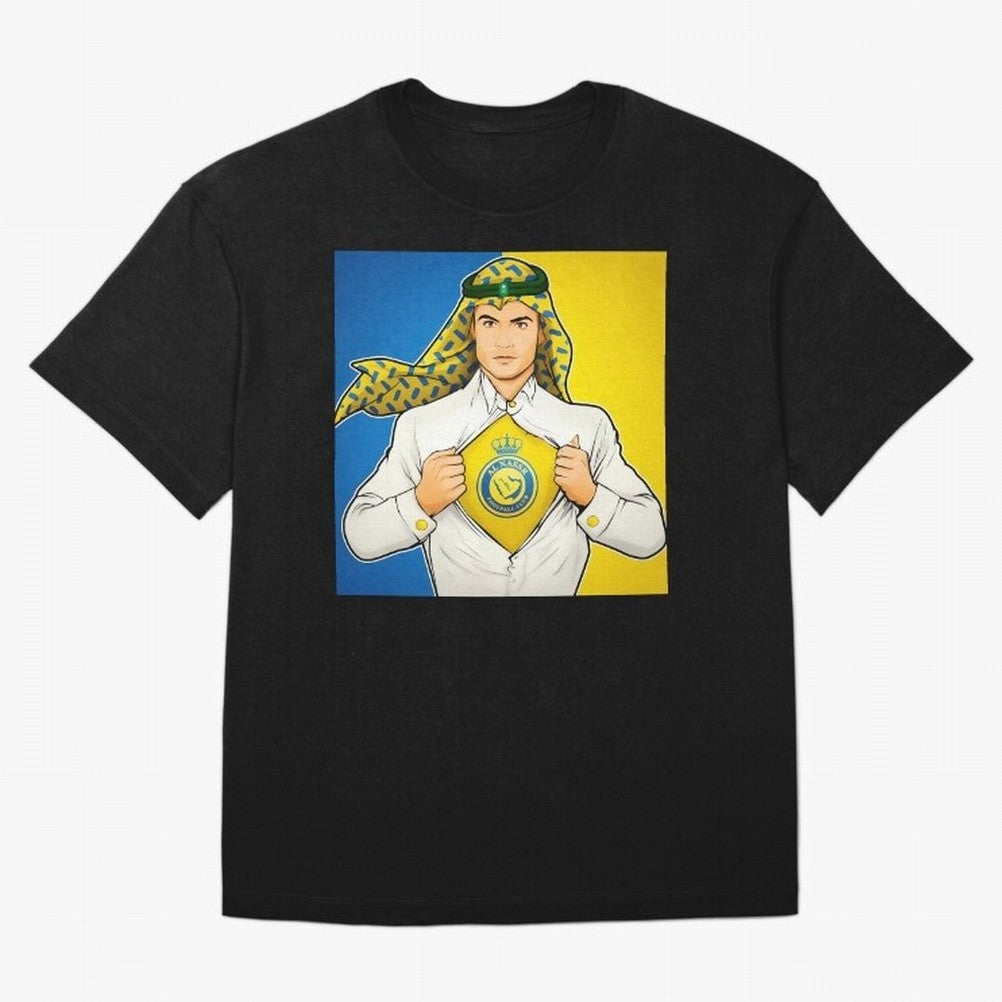 Al Nassr Cr7 Oversized T-Shirt Celebrate the Stars of FIFA World Cup 2026 USA Canada Mexico Spirit, Featuring Argentina, Messi, CR7 and Mbappe, Retro Football Energy, Iconic Rivalries, Trophy Chase Drama and Stadium Atmosphere; Ideal for Passionate
