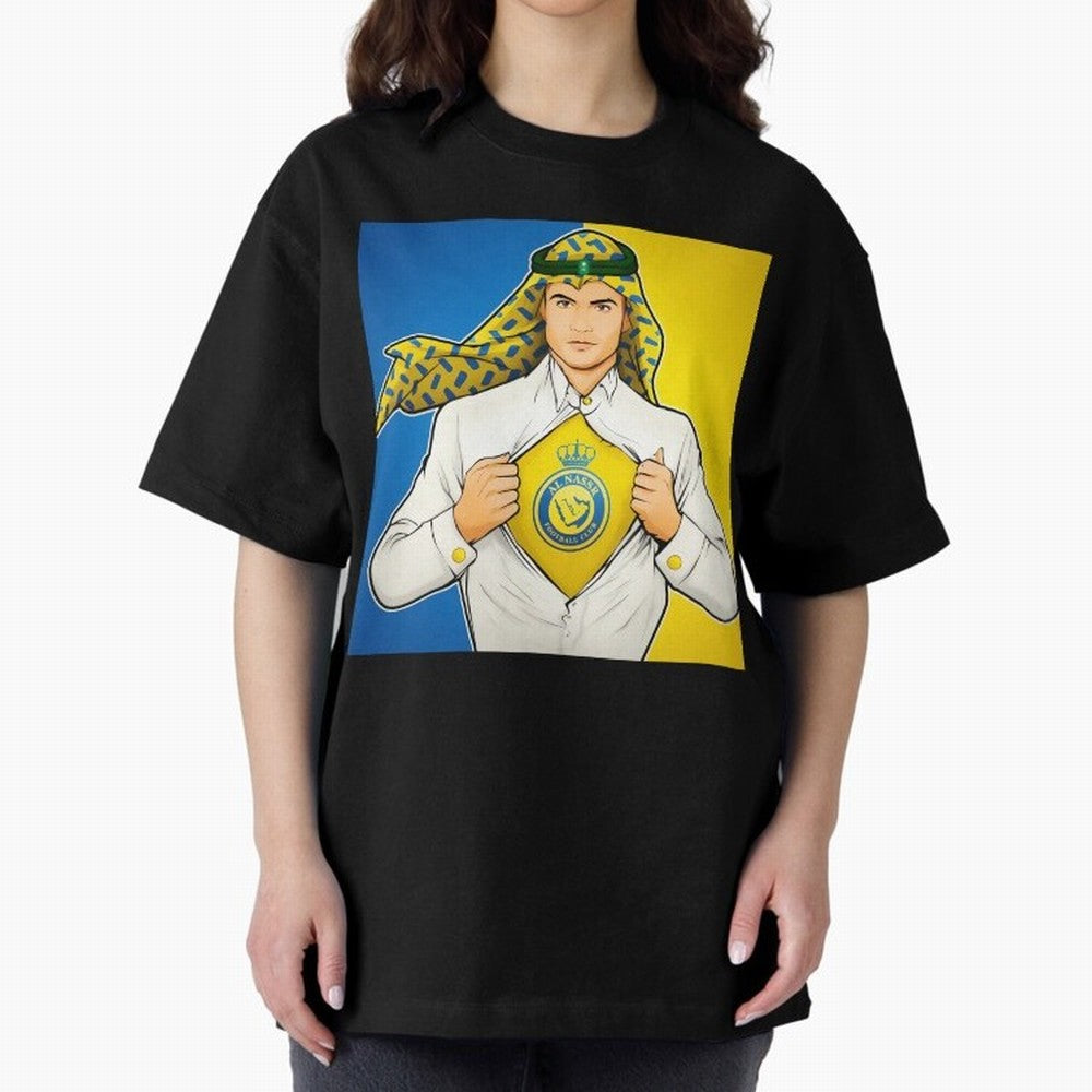 Al Nassr Cr7 Oversized T-Shirt Celebrate the Stars of FIFA World Cup 2026 USA Canada Mexico Spirit, Featuring Argentina, Messi, CR7 and Mbappe, Retro Football Energy, Iconic Rivalries, Trophy Chase Drama and Stadium Atmosphere; Ideal for Passionate