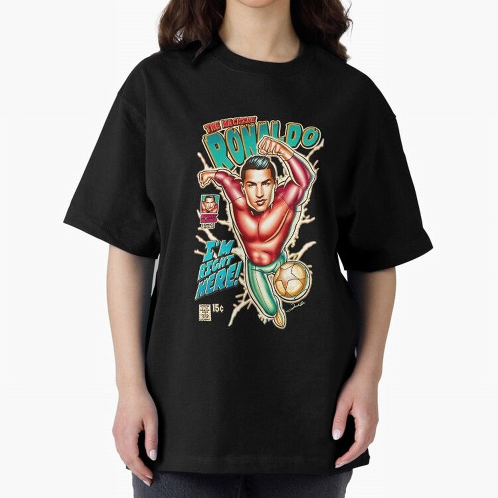 Cristiano Ronaldo CR7 Cristiano Ronaldo Oversized T-Shirt Spotlight FIFA World Cup 2026 USA Canada Mexico for Fans of Messi, Neymar and Mbappe and France, Bringing Retro Football Energy, Iconic Rivalries, Trophy Chase Drama and Stadium Atmosphere;
