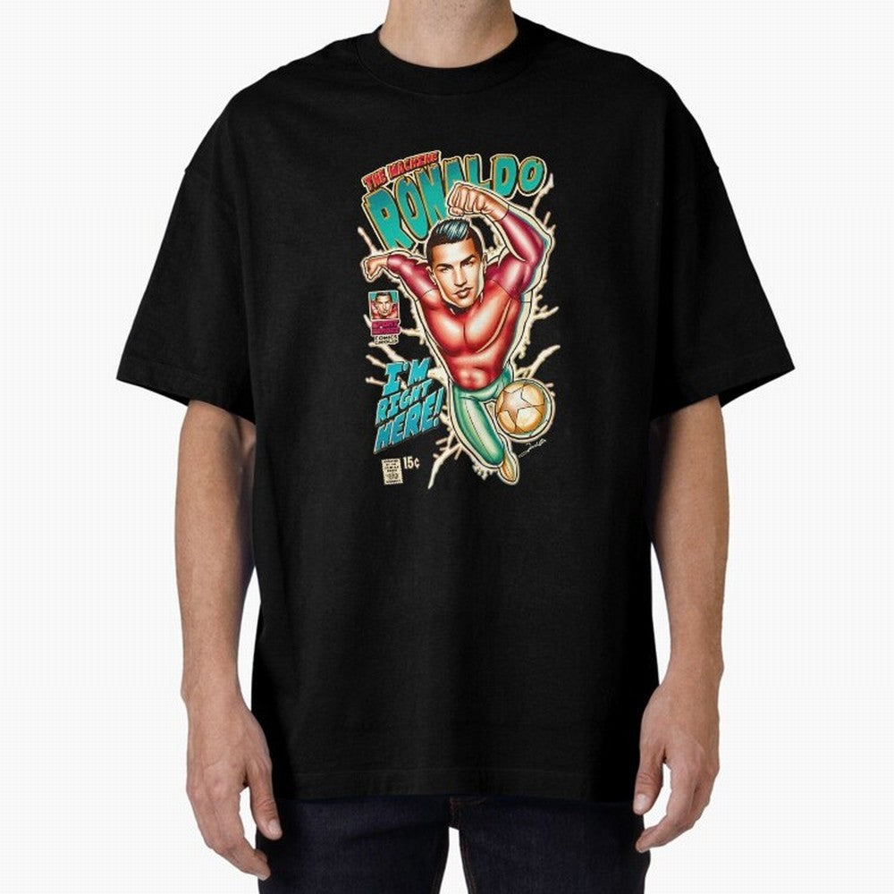 Cristiano Ronaldo CR7 Cristiano Ronaldo Oversized T-Shirt Spotlight FIFA World Cup 2026 USA Canada Mexico for Fans of Messi, Neymar and Mbappe and France, Bringing Retro Football Energy, Iconic Rivalries, Trophy Chase Drama and Stadium Atmosphere;