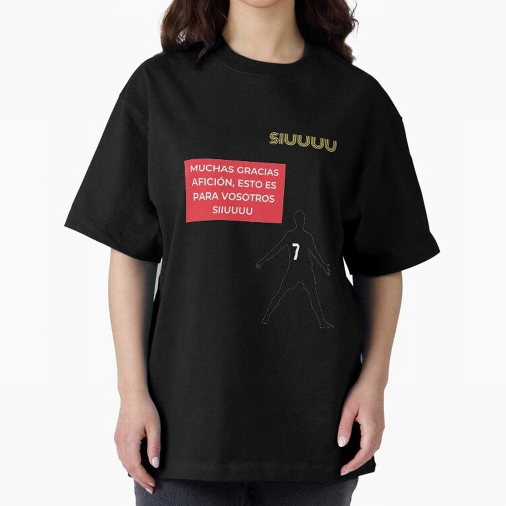SIUUU CR7 Oversized T-Shirt Support Your Favorite Stars during FIFA World Cup 2026 for Fans of Neymar, Haaland and Cristiano Ronaldo and Spain and Netherlands, Bringing Classic Soccer Heritage, Championship Pressure, Fan Loyalty and International