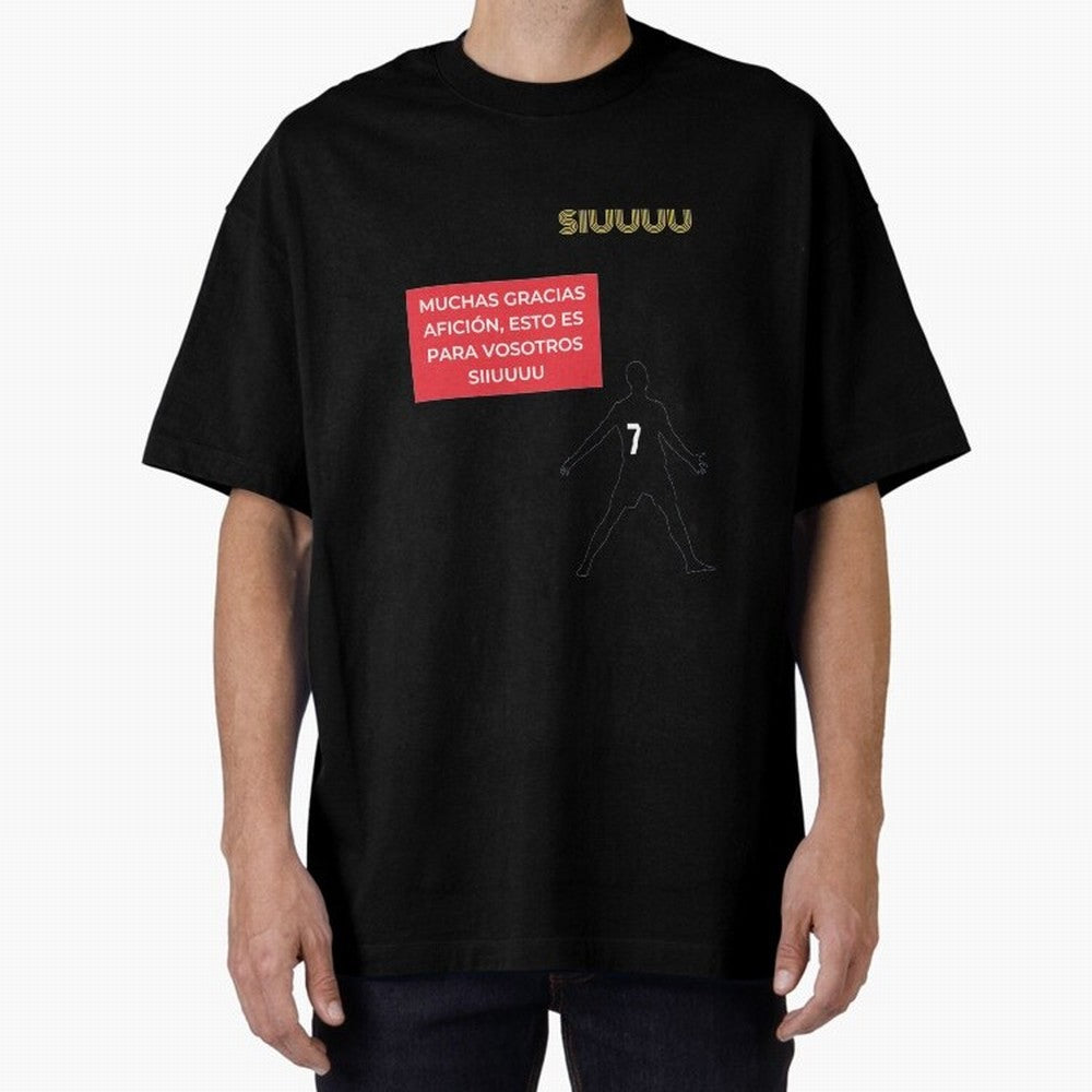 SIUUU CR7 Oversized T-Shirt Support Your Favorite Stars during FIFA World Cup 2026 for Fans of Neymar, Haaland and Cristiano Ronaldo and Spain and Netherlands, Bringing Classic Soccer Heritage, Championship Pressure, Fan Loyalty and International