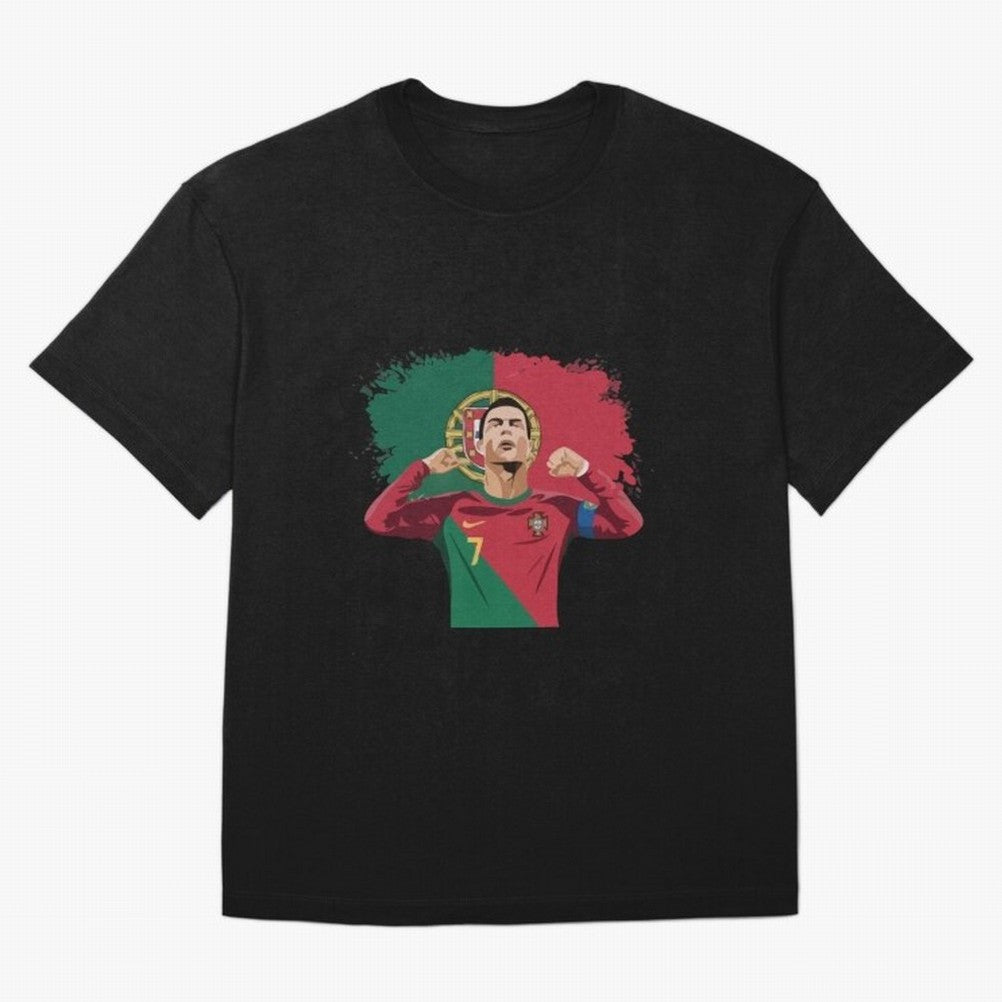 Cristiano Ronaldo CR7 T-shirt Design Oversized T-Shirt Celebrate Global Passion for the FIFA World Cup 2026 Journey through CR7 Highlights, Argentina, France and Brazil Pride, Championship Spirit, Famous Goals, Roaring Crowds and International