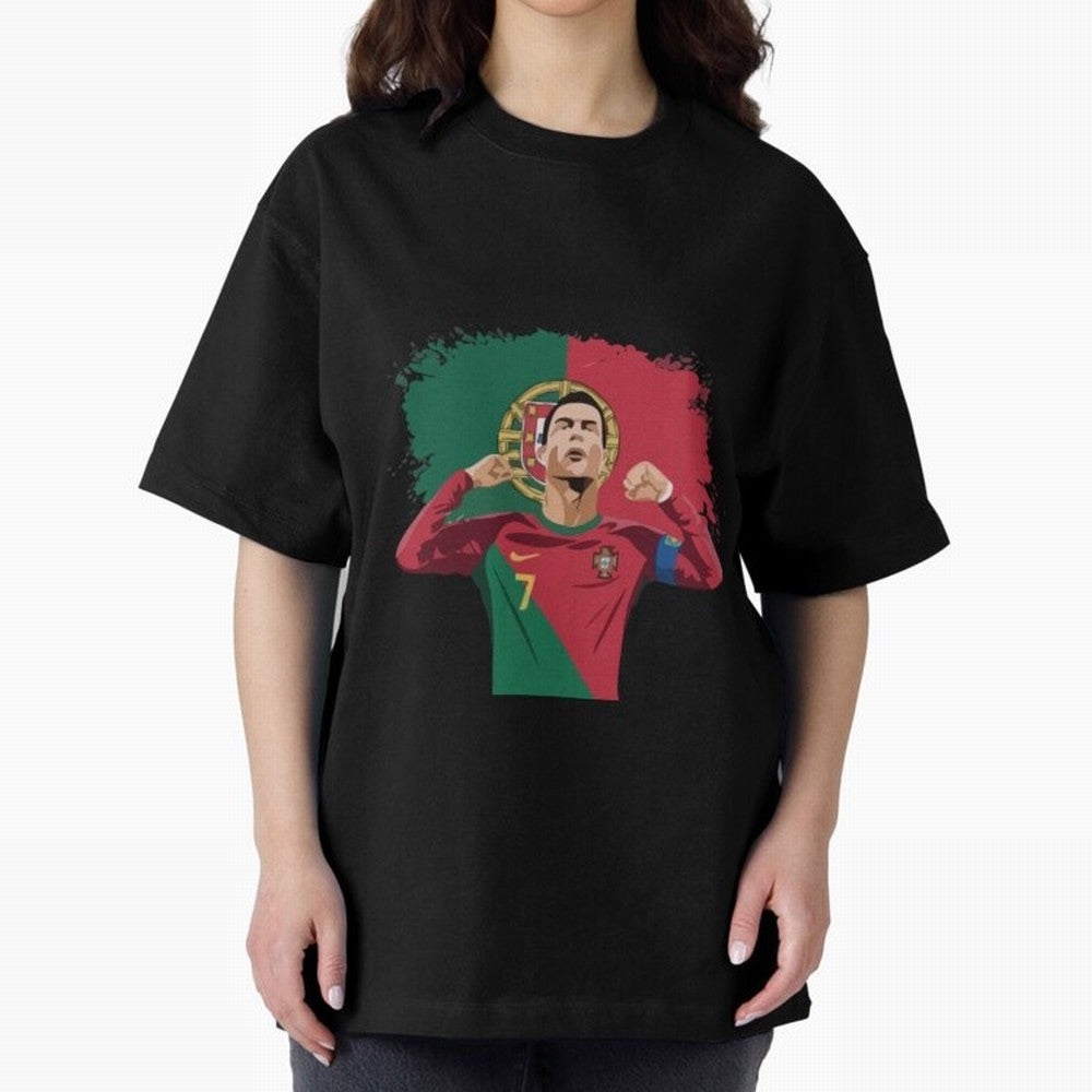 Cristiano Ronaldo CR7 T-shirt Design Oversized T-Shirt Celebrate Global Passion for the FIFA World Cup 2026 Journey through CR7 Highlights, Argentina, France and Brazil Pride, Championship Spirit, Famous Goals, Roaring Crowds and International