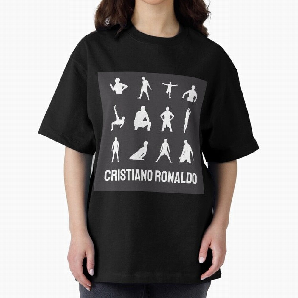 Cristiano Ronaldo Minimalism Silhouette Oversized T-Shirt Show Love for Legendary Goals in FIFA World Cup 2026 Filled with Messi, Neymar and Mbappe, Spain Energy, Supporter Pride, Iconic Celebrations, Legendary Names and Global Match Day Energy;
