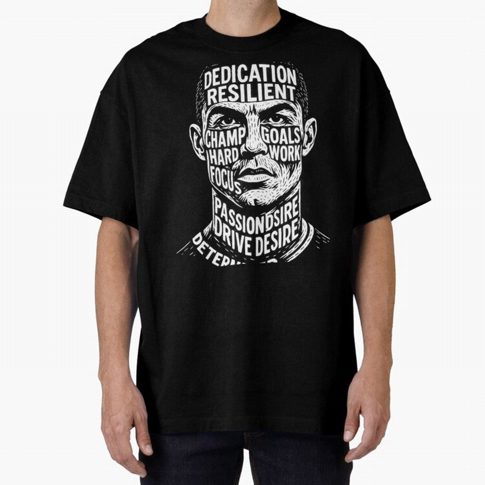Artistic Ronaldo Oversized T-Shirt Relive Global Football Passion for FIFA World Cup 2026 Group Stage, Made for Neymar, Brazil, Champion Mindset, Group Stage Buzz, Knockout Tension and Passionate Fan Culture; Great for Watch Parties, Sports Bars,