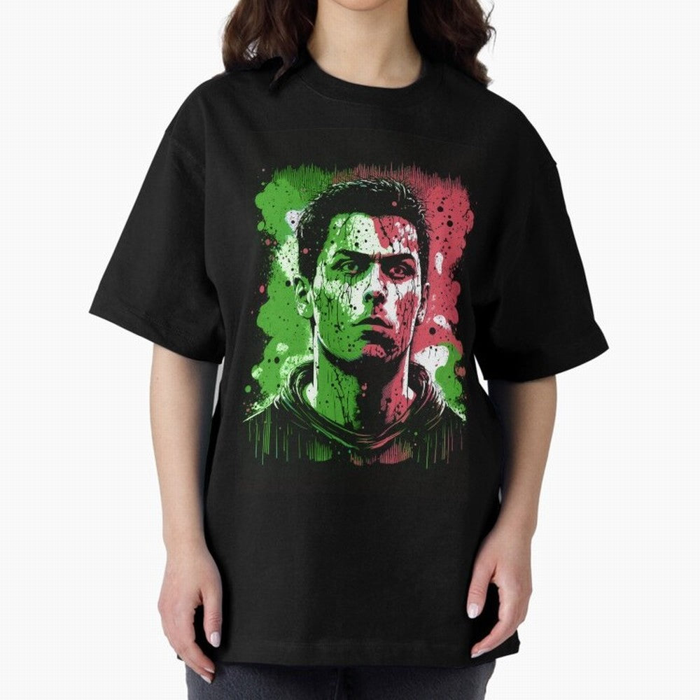 Cristiano Ronaldo Oversized T-Shirt Feel Global Football Passion for FIFA World Cup 2026 Group Stage, Featuring Haaland and Mbappe, Netherlands, Worldwide Fan Energy, Dramatic Goals, Stadium Lights and Championship Celebrations; Made for Die Hard