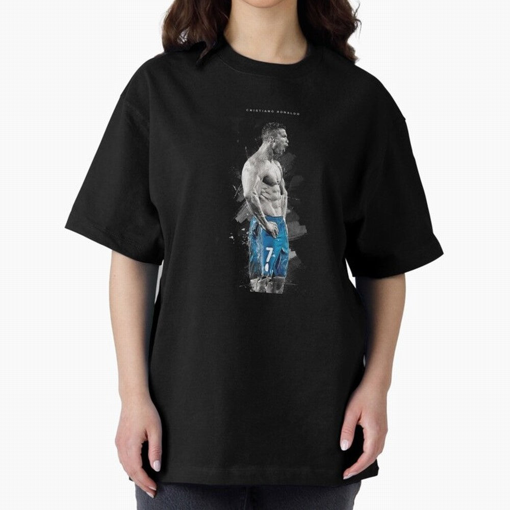 Cristiano Ronaldo Oversized T-Shirt Celebrate Fan Favorites in FIFA World Cup 2026 Spirit, Featuring Portugal, Spain and Germany, Messi and Cristiano Ronaldo, Sports Nostalgia, International Competition, Famous Players and Unforgettable Victories;