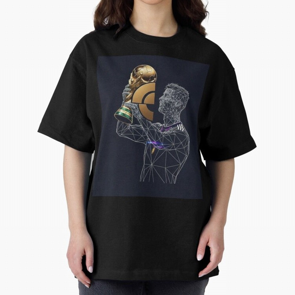 Digital Football Oversized T-Shirt Experience the Global Stage of Global Football Passion for FIFA World Cup 2026, Highlighting Cristiano Ronaldo, Haaland and CR7, France, Fan Favorite Moments, National Team Passion, Big Match Drama and Soccer
