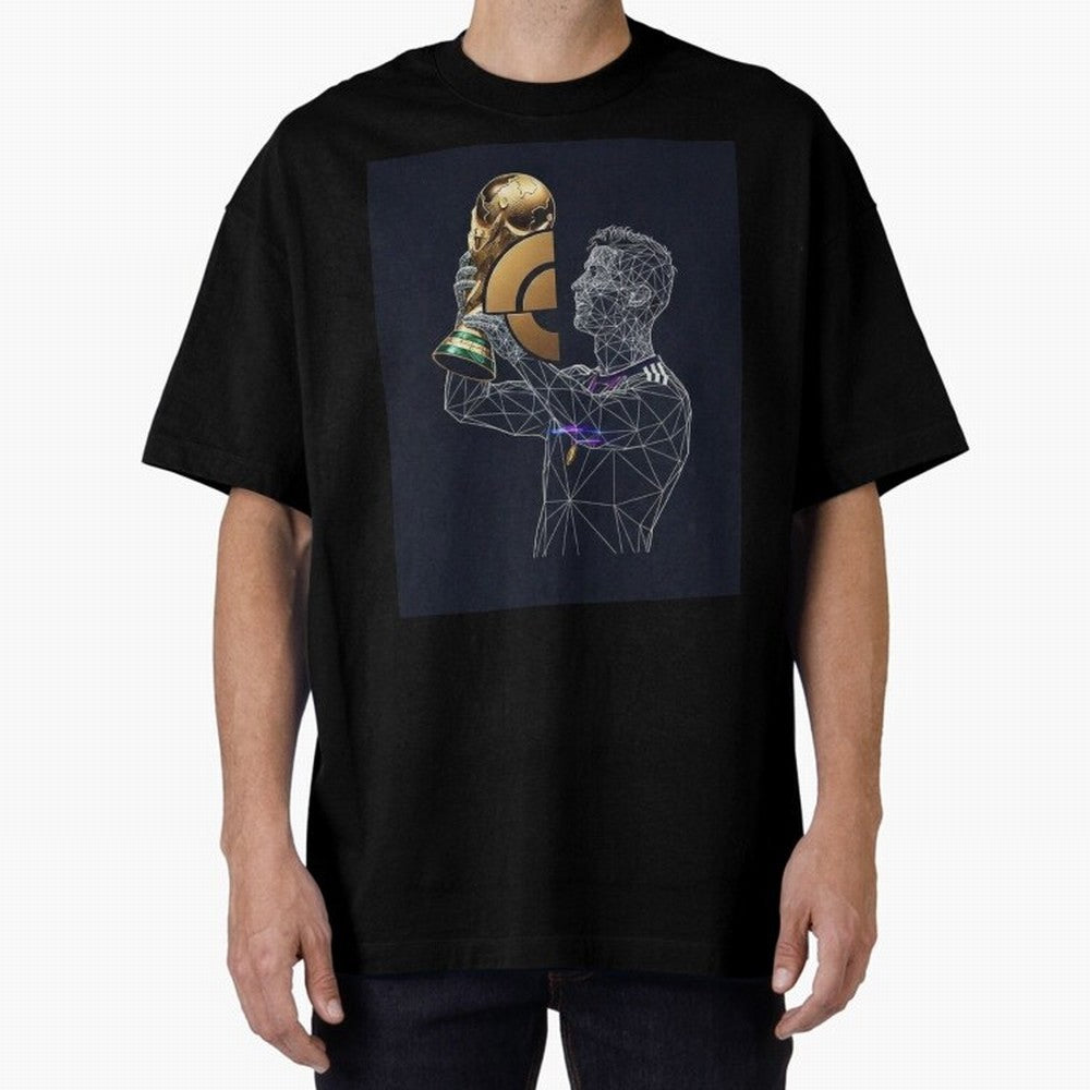 Digital Football Oversized T-Shirt Experience the Global Stage of Global Football Passion for FIFA World Cup 2026, Highlighting Cristiano Ronaldo, Haaland and CR7, France, Fan Favorite Moments, National Team Passion, Big Match Drama and Soccer