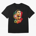CR7 Art Print Oversized T-Shirt Join FIFA World Cup 2026 Group Stage Spirit, Driven by Portugal, Spain and Germany, Mbappe, Stadium Memories, Football Loyalty, International Chants and Championship Tradition; Made for Die Hard Supporters, Soccer