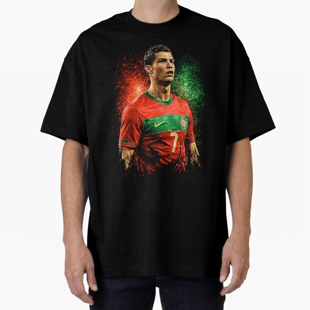 Cristiano Ronaldo Football Legend Oversized T-Shirt Celebrate the Biggest Stage of FIFA World Cup 2026 USA Canada Mexico for Fans of Cristiano Ronaldo and France and Portugal, Bringing Worldwide Fan Energy, Dramatic Goals, Stadium Lights and