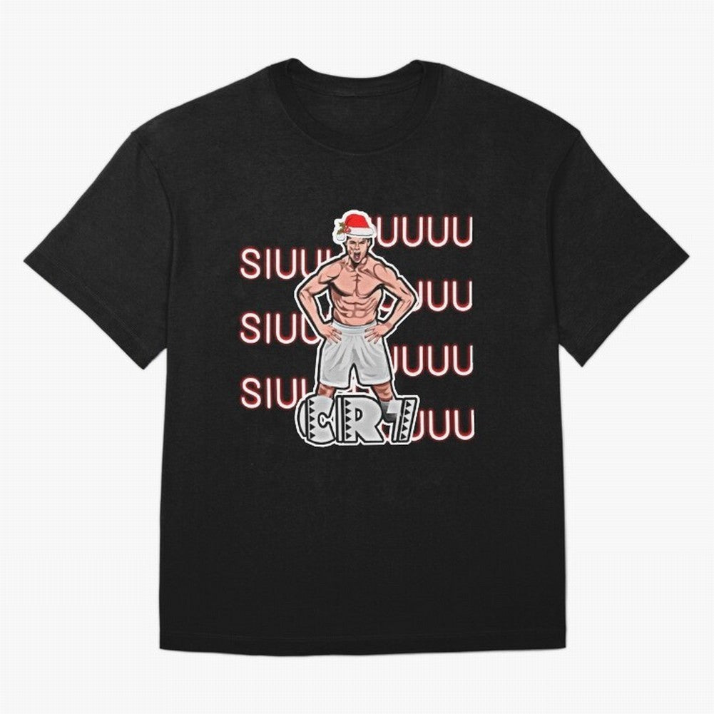 Siuuu cr7 christmas Oversized T-Shirt Bring Supporter Culture to Match Day Hype around FIFA World Cup 2026 USA Canada Mexico, Mbappe and Neymar, Spain, Match Day Excitement, Supporter Culture, Golden Goals and Global Football Passion; Ideal for