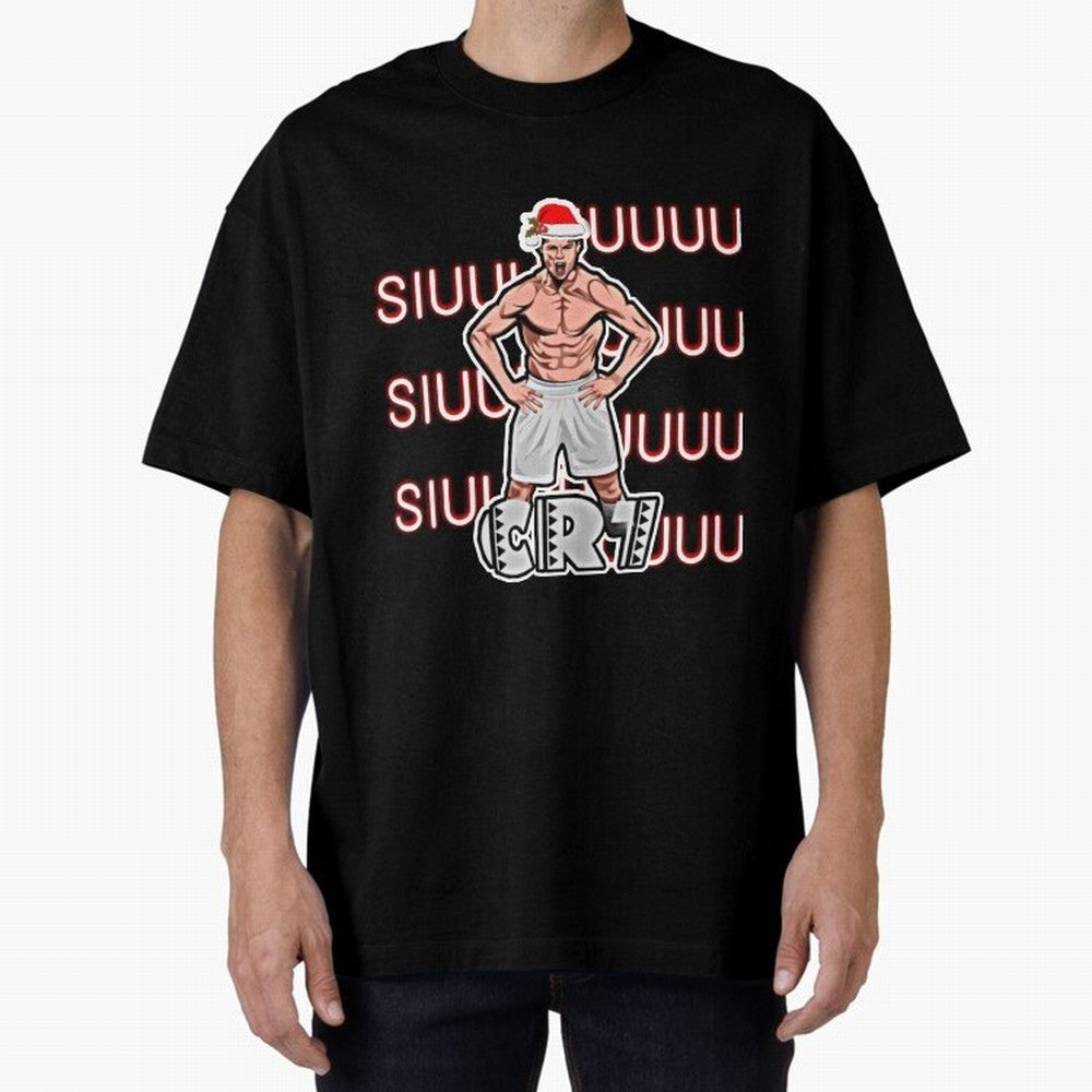 Siuuu cr7 christmas Oversized T-Shirt Bring Supporter Culture to Match Day Hype around FIFA World Cup 2026 USA Canada Mexico, Mbappe and Neymar, Spain, Match Day Excitement, Supporter Culture, Golden Goals and Global Football Passion; Ideal for