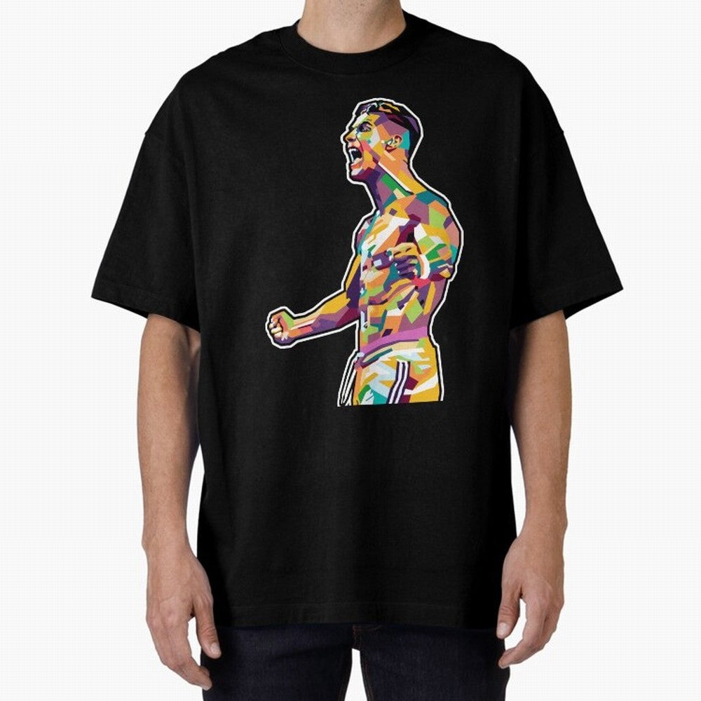 Cr7 Pop Art Oversized T-Shirt Back Your Heroes with FIFA World Cup 2026 Inspired by Messi, CR7 and Mbappe, Portugal, Spain and Germany Energy, Global Supporter Spirit, Legendary Goals, National Colors and Tournament Celebration; Great for