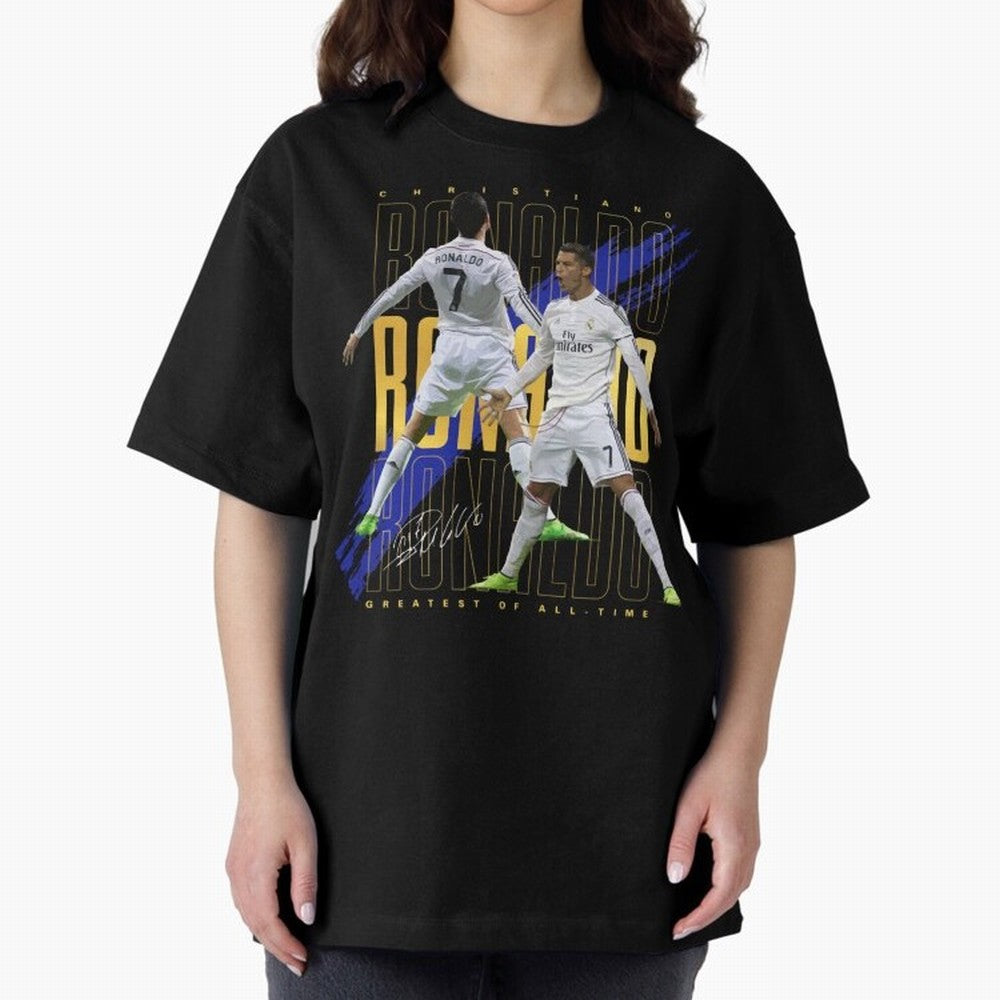 Cristiano Ronaldo Suuiii! Greatest Of All Time Oversized T-Shirt Bring Supporter Culture to Match Day Hype around FIFA World Cup 2026, Haaland and Mbappe, Argentina, Classic Soccer Heritage, Championship Pressure, Fan Loyalty and International